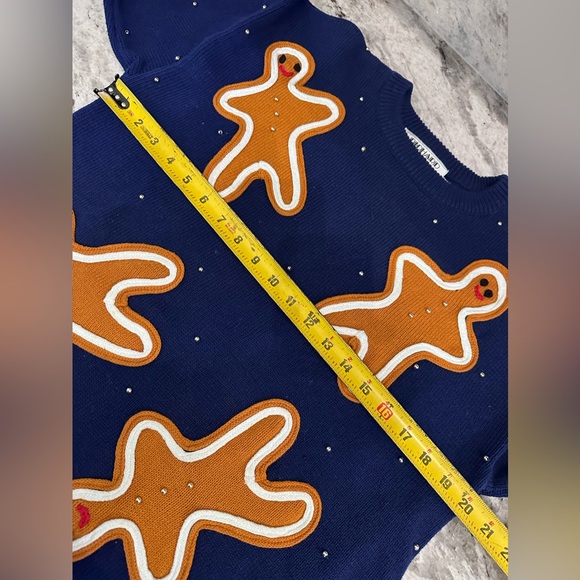 Richard Sport Vintage gingerbread man 90s Christmas sweater Sz S - Picture 6 of 8